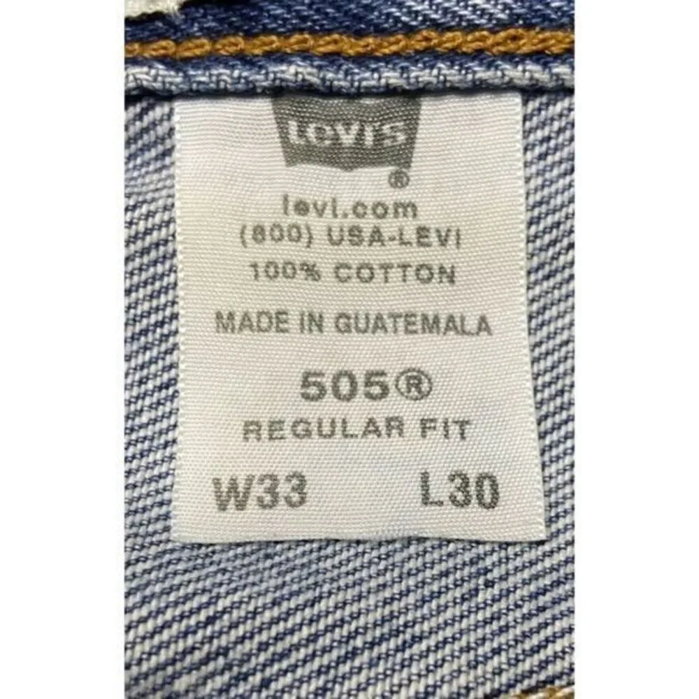 Vintage Levi 505 Jeans‎ Mens 33X30 Blue 2004 Straight 100% Cotton Denim Red Tab